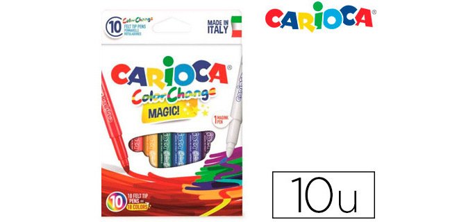 Rotulador carioca cambia color tinta magica caja de 10 unidades colores surtidos