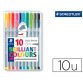 Rotulador staedtler triplus broadliner 338 estuche plastico de 10 unidades colores surtidos