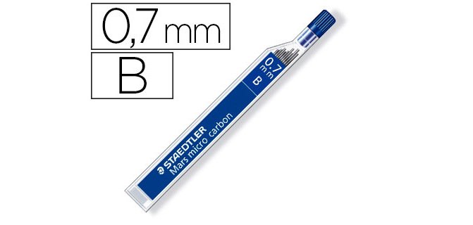 Minas staedtler mars micro grafito 0,7 mm b tubo con 12 unidades