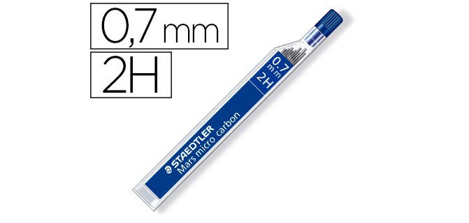Minas staedtler mars micro grafito 0,7 mm 2h tubo con 12 unidades