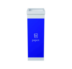 Papelera contenedor reciclaje paperflow con tapa poliestireno para papeles 60 l 76x36,3x26,3 cm