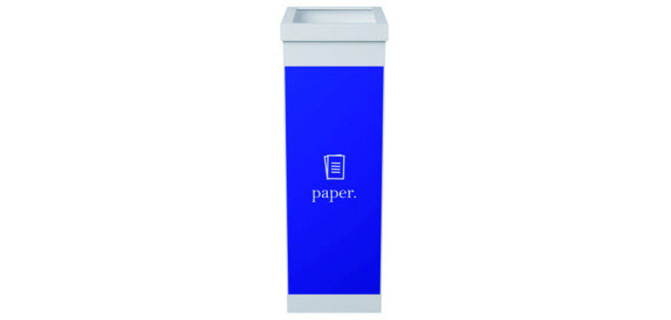 Papelera contenedor reciclaje paperflow con tapa poliestireno para papeles 60 l 76x36,3x26,3 cm