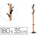 Perchero madera paperflow haya 8 colgadores con paraguero negro altura 180 cm