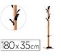 Perchero madera paperflow haya 8 colgadores con paraguero negro altura 180 cm