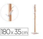 Perchero madera paperflow haya 8 colgadores con paraguero blanco altura 180 cm