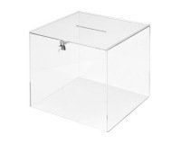Urna electoral archivo 2000 cuadrada con llave metacrilato 3 mm 300x300x300 mm