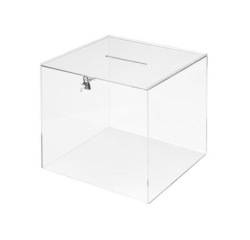 Urna electoral archivo 2000 cuadrada con llave metacrilato 3 mm 300x300x300 mm