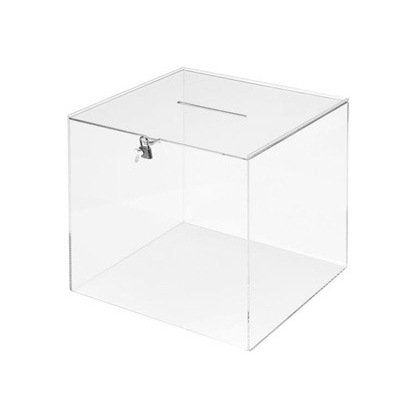 Urna electoral archivo 2000 cuadrada con cerradura y 2 llaves metacrilato 300x300x300 mm