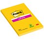 Bloc de notas adhesivas quita y pon post-it super sticky rayado amarillo ultra 101x152 mm