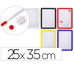 Pizarra blanca magnetica 25x35 cm con rotulador y borrador