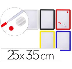 Pizarra blanca magnetica 25x35 cm con rotulador y borrador