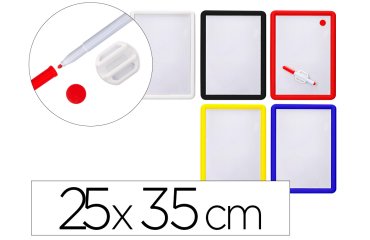Pizarra blanca magnetica 25x35 cm con rotulador y borrador