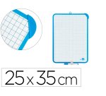 Pizarra blanca liderpapel 25x35 cm doble cara lisa y cuadriculada con rotulador y borrador