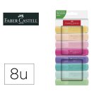 Rotulador faber castell fluorescente textliner 46 pastel estuche 8 unidades colores surtidos