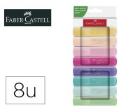 Rotulador faber castell fluorescente textliner 46 pastel estuche 8 unidades colores surtidos