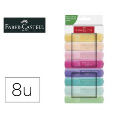 Rotulador faber castell fluorescente textliner 46 pastel estuche 8 unidades colores surtidos
