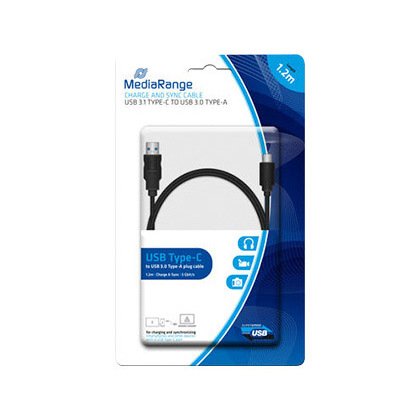 Cable usb 3.1 tipo c a usb 3.0 tipo a mediarange longitud del cable 1.2 m negro