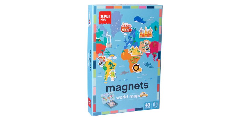 Juego apli didactico magnetico mapa mundi 40 piezas