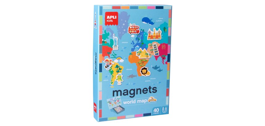 Juego apli didactico magnetico mapa mundi 40 piezas