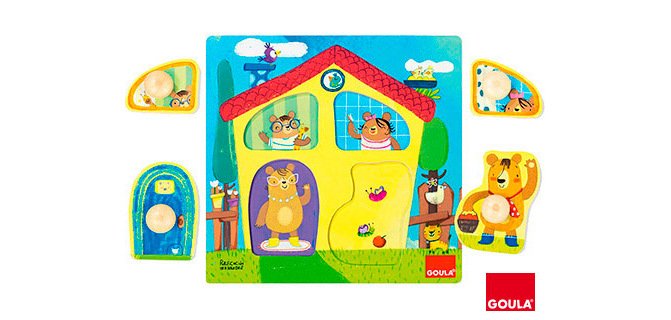 Juego Goula didáctico puzle casa familia osos