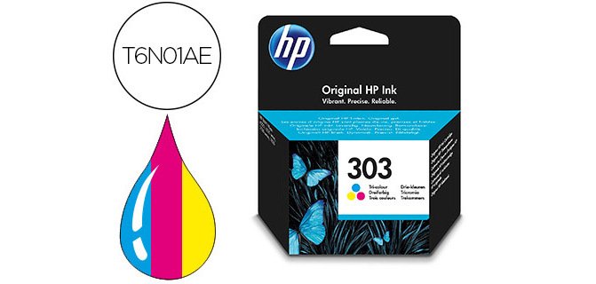 Ink-jet hp n. 303 envy photo 6230 / 7130 / 7830 color tricolor capacidad 200 paginas