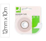 Cinta adhesiva q-connect doble cara 10 mt x 12 mm en portarrollos