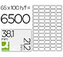 Etiqueta adhesiva q-connect kf15386 tamaño 38,1x21,2 mm fotocopiadora laser ink-jet caja con 100 hojas din a4