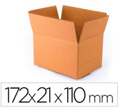 Caja para embalar q-connect americana ultra resistente carton reciclado canal doble 7mm color kraft 172x217x110 mm