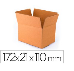 Caja para embalar q-connect americana ultra resistente carton reciclado canal doble 7mm color kraft 172x217x110 mm