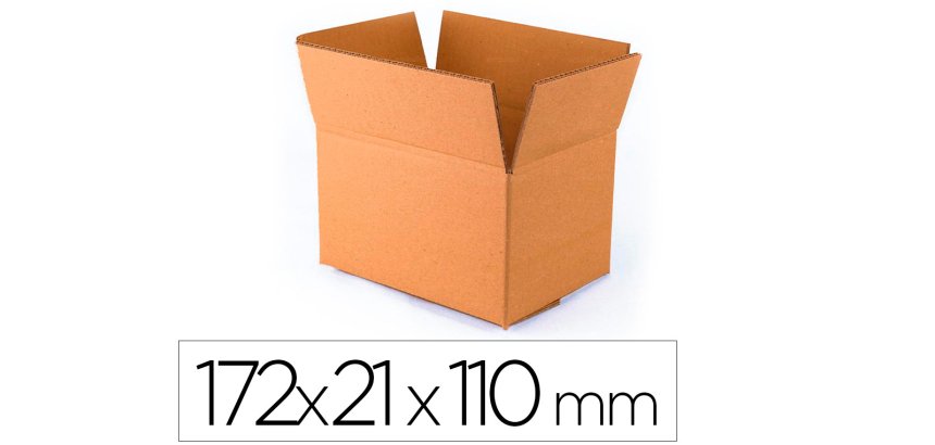 Caja para embalar q-connect americana ultra resistente carton reciclado canal doble 7mm color kraft 172x217x110 mm