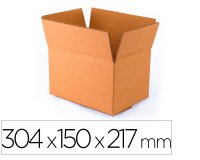 Caja para embalar q-connect americana ultra resistente carton reciclado canal doble 7mm color kraft 304x150x217 mm