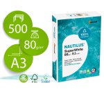 Papel fotocopiadora nautilus superwhite 100% reciclado din a3 80 gramos paquete de 500 hojas