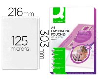 Paquete de 100 fundas de plastificación autoadhesivas A4 q-connect 303 x 216 mm 125 micras