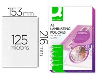 Paquete de 100 fundas de plastificar autoadhesivas A5 q-connect 153 x 216 mm 125 micras