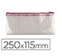 Bolsa multiusos q-connect malla cheque 250x115 mm apertura superior con cremallera rojo