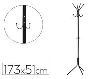 Perchero metalico q-connect negro 8 colgadores 173x51 cm