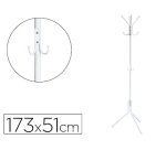 Perchero metalico q-connect blanco 8 colgadores 173x51 cm