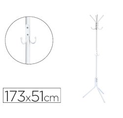 Perchero metalico q-connect blanco 8 colgadores 173x51 cm