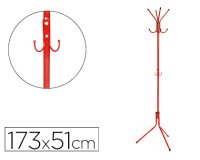 Perchero metalico q-connect rojo 8 colgadores 173x51 cm