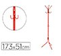 Perchero metalico q-connect rojo 8 colgadores 173x51 cm