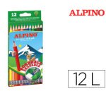 Lapices de colores alpino borrable con goma caja de 12 colores surtidos