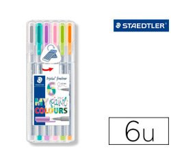 Rotulador staedtler triplus fineliner my pastel estuche de 6 unidades colores surtidos