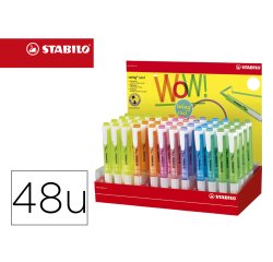 Rotulador stabilo fluorescente swing cool expositor de 48 unidades colores surtidos