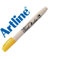 Rotulador artline supreme brush pintura base de agua punta tipo pincel trazo variable amarillo