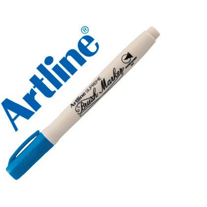 Rotulador artline supreme brush pintura base de agua punta tipo pincel trazo variable azul