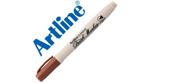 Rotulador artline supreme brush pintura base de agua punta tipo pincel trazo variable marron