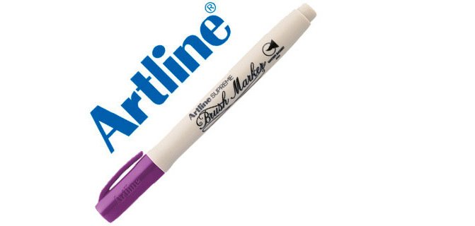 Rotulador artline supreme brush pintura base de agua punta tipo pincel trazo variable magenta