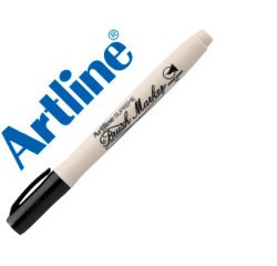 Rotulador artline supreme brush pintura base de agua punta tipo pincel trazo variable negro