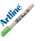 Rotulador artline supreme brush pintura base de agua punta tipo pincel trazo variable verde amarillento