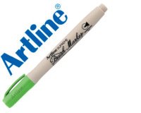 Rotulador artline supreme brush pintura base de agua punta tipo pincel trazo variable verde amarillento